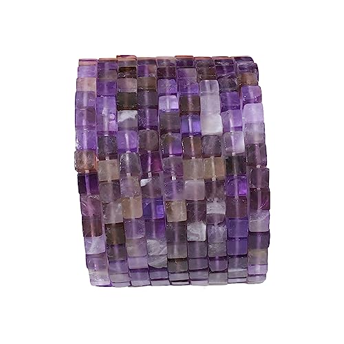 BEADIA Natürliche Amethyst-Perlen, quadratisch, 4 x 4 mm, 85 Stück, würfelförmig, lose Halbedelstein-Perlen für Schmuckherstellung Design von Beadia