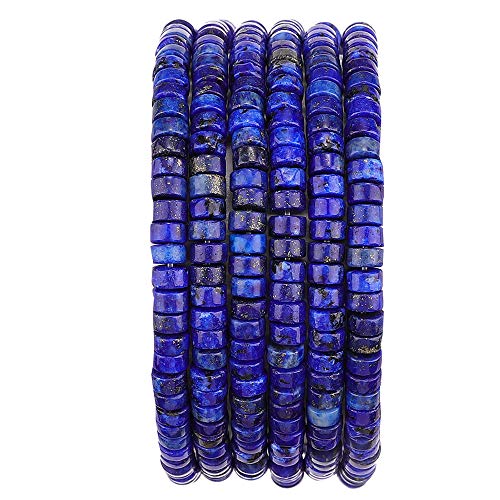 BEADIA Natürliche Lapislazuli-Abstandshalter-Perlen, lose Halbedelstein für Perlenstickerei, Schmuckherstellung, 4 mm x 2 mm, 38 cm von Beadia