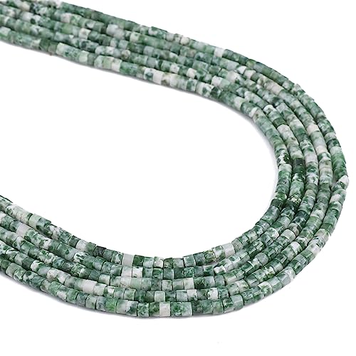 BEADIA Natürliche afrikanische Jade, Abstandshalter, Kappen, flach, rund, lose Perlen für Perlenarbeiten, Schmuckherstellung, 3 mm x 2 mm, 38 cm von Beadia