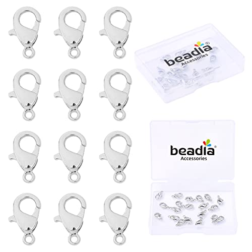 BEADIA Platinbeschichtete Karabinerverschlüsse, läuft nicht an, 12 mm, 20 Stück, für Schmuckherstellung BEADIA Platinbeschichtete Karabinerverschlüsse, läuft nicht an, 12 mm, 20 Stück, für Schmuckherstellung von Beadia