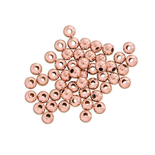 2,5 mm Rose Gold vergoldet rund Uni Spacer Perlen 50 Stück von BeadsJar