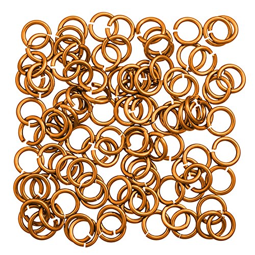 Aluminium Chain Maille 5 mm Jump Ring 1,2 mm Orange PK 100 von BeadsJar