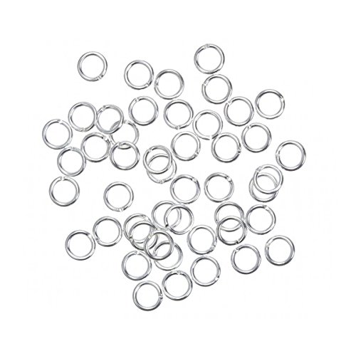 Versilbert 5 mm Jump Ringe 0,8 mm Dicke 50 Stück von BeadsJar