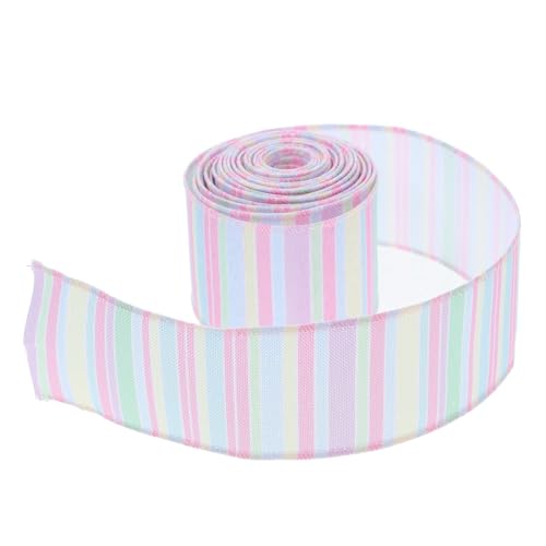 Beatifufu 1 Rolle Osterband Partygeschenkband Bastelband Pastell Weihnachtsband Candyland Band Pastellfarbenes Band DIY Band Verpackungsgeschenkband Bonbonband Polyester von Beatifufu