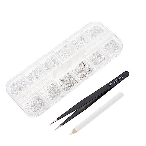 Beatifufu 1 Satz Make-up Mit Strass Strasssteine Reize Nagel-strass-anhänger Strassnägel Nailart-zubehör Diy Maniküre Kristalle Nagelschmuck Strasskleber Nagel Charms Rostfreier Stahl Weiß von Beatifufu