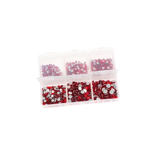 Beatifufu 1 Schachtel Flache Strass-accessoires Nagelkunst Mit Strass Maniküre Strass Nailart-strasssteine Nagelschmuck Strass Paillettenbesatz Strasssteine ​​für Nägel Nagel Charms Glas Rot von Beatifufu