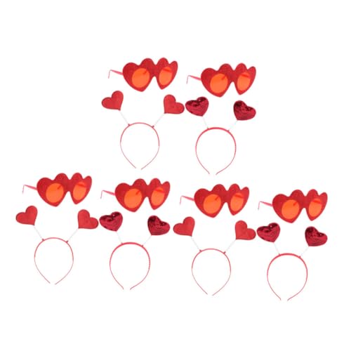 Beatifufu 1 Set Valentinstag Stirnband Valentinstag Haar Accessoires Hochzeit Herz Kopfbedeckung Zubehör Valentinstag Party Foto Requisiten Sonnenbrille Amor Boppers Neuheit von Beatifufu