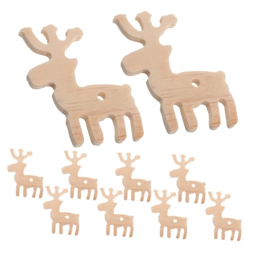 Beatifufu 10 Stück DIY Holz Rentier Ausschnitte Ornamente Handgeschnitzte Hirsch Anhänger Für Weihnachtsbaum Dekoration Rustikale Holztier Bastelarbeiten Für Zuhause Büro Urlaub von Beatifufu