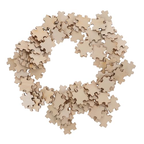 Beatifufu 100 Stück Holzscheiben Puzzle Chips DIY Vorlernspielzeug Für Kinder Ideales Lernspielzeug Zur Der Kreativität Und Feinmotorik Unbedruckte Puzzleteile Für von Beatifufu