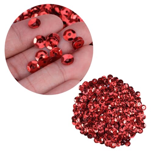 Beatifufu 1000 Stück 6 Mm Runde Pailletten Rot Für DIY Projekte Nähen Hochzeit Und Basteln Glitzernde Accessoires Für Kleidung Schuhe Und Taschen Ideal Zum Verzieren Und Gestalten von Beatifufu