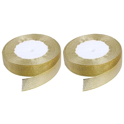 Beatifufu 2 Rolls Dekoratives Goldband Glänzendes Geschenkverpackungsband Dekoratives Gurt von Beatifufu