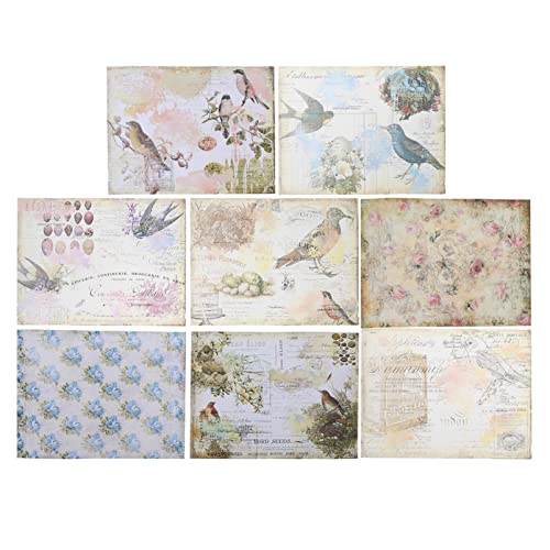 Beatifufu 2 Sätze Retro Hintergrund Papier Scrapbook Material Papier Tagebuch DIY Material von Beatifufu