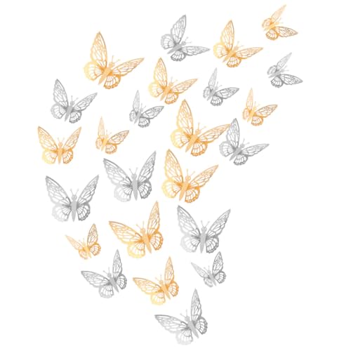 Beatifufu 2 Schmetterling hohle dreidimensionale Dekoration büro dekoration wanddeko schlafzimmer Wandaufkleber mit 3D-Wandbildern Kindertapete 3D-Schmetterlingsaufkleber Kunstaufkleber von Beatifufu
