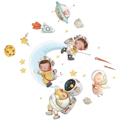 Beatifufu 2 Stücke Astronaut Decals Outer Space Decor Sticker Space Astronaut Wand Dekore von Beatifufu