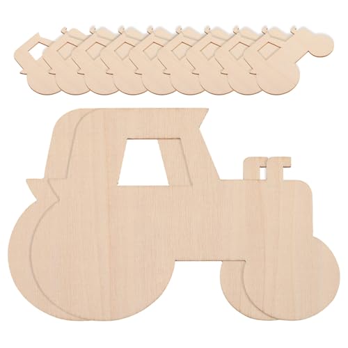 Beatifufu 20 Stück Holz-diy-traktor-ausschnitte, Traktor-förmige Holzspäne, Hängende Ornamente von Beatifufu