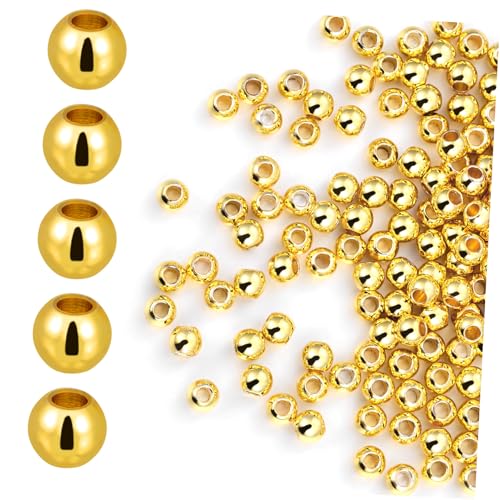 Beatifufu 200 Stück Runde Metallperlen Goldfarbig Glänzend Vorperforiert Für Schmuckherstellung Armbänder Halsketten Diy Bastelperlen Kupfer Abstandsperlen Bulk Pack Beatifufu 200 Stück Runde Metallperlen Goldfarbig Glänzend Vorperforiert Für Schmuckherstellung Armbänder Halsketten Diy Bastelperlen Kupfer Abstandsperlen Bulk Pack von Beatifufu