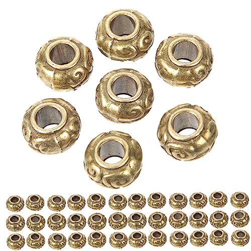 Beatifufu 50pcs Antike Große Loch -abstandshalter -perlen -leichtmetall -spacer -perlen Für Schmuckherstellung von Beatifufu