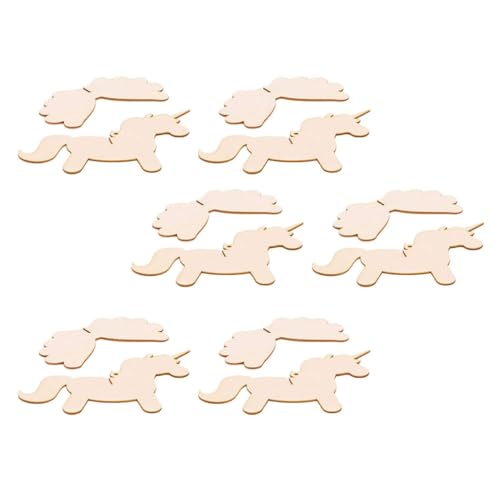 Beatifufu 6sets Unicorn-geformte Holzscheiben DIY Holzscheiben Leeres Hölzernes Chip-handwerk von Beatifufu