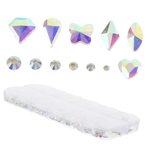 Beatifufu DIY Nagel Charms Set Mit 12 Fächern AB Kristalle Und Glitzersteine Für Nail Art Dekorationen Hochwertige Rhinestones Und Strasssteine Für Kreative Maniküre Designs von Beatifufu