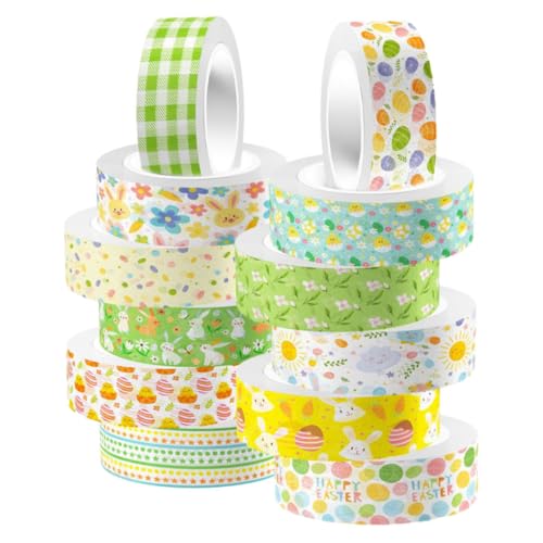 Beatifufu Fröhlicher Rollen Aufkleber Stempeln Abdeckband Washi Sie Scrapbooking für Bedrucktes Dekoratives Heimwerker Osterhase Dekorbänder Kunsthandwerk Tapes für Klebeband Ei Scrapbook von Beatifufu