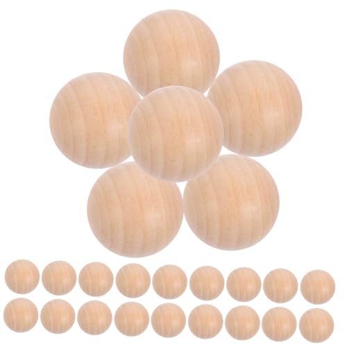 Beatifufu Große Lotus Mini Bälle Runde Holzperlen Ohne Bohrung DIY Mal Und Bastelmaterialien Für Natürliche Holzfarbe Unvollendete Bastelzubehörteile von Beatifufu