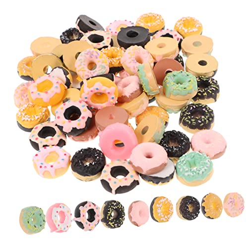 Beatifufu Harzhandwerks Flacher Origination Donuts mit Simulation Charms Eiscreme Scrapbooking Harz Dessert Schmuck Miniatur Rückseite Modell für Handyhüllen Donut Ornamente Knöpfe von Beatifufu