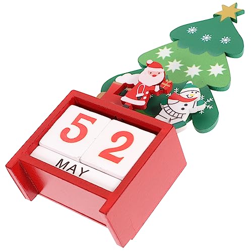 Beatifufu Holz Weihnachtskalender Holz Perpetual Calendar Countdown Adventskalender von Beatifufu