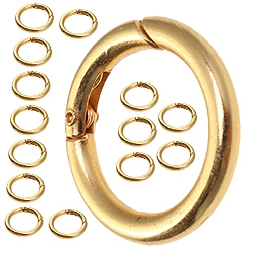 Beatifufu Runde Feder Ringe Aus Schlüsselanhänger Clips Karabiner Für DIY Projekte Goldfarbe Hochwertige Schlüsselring Schnallen Für Bastelarbeiten von Beatifufu