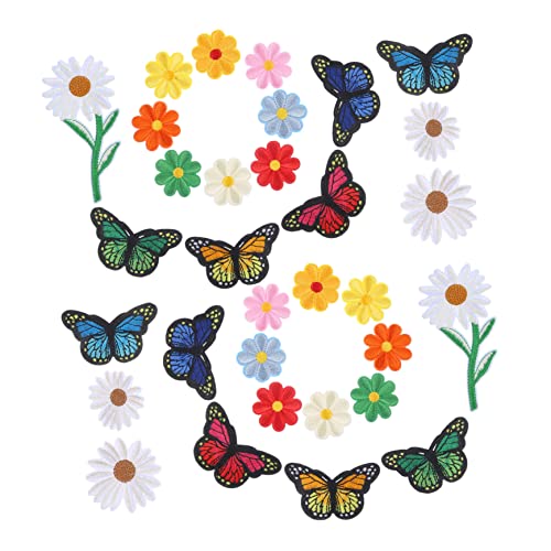 Beatifufu Schmetterlingseisen Applique Bügeln Flecken Gestickter Embroidered Patch Butterfly Sewing Clothes Nettes Dress Jeans Hat Sunflowers Vintage Daisy Patches von Beatifufu