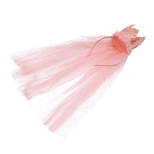 Beatifufu Stirnband aus Mesh-Krone Kinder Cosplay Schleier Glitzerschleier Prinzessin Haarschmuck kinderkrone partyhüte Tiara Blumenmädchen Kopfschmuck Mädchen Schleier Stirnband Stoff Rosa von Beatifufu