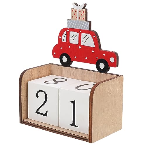 Beatifufu Weihnachtskalender aus Holz kalender dekor Tischkalenderblöcke holzweihnachtsdekoration weihnachtsdeko für fensterbank das Home-Desktop-Kalender Desktop-Ornament von Beatifufu