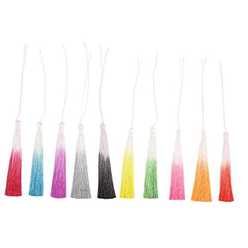 Beatifufu Seidige Quasten Tassel Winzige Charms Quasten Zubehör Farbgradient Hängen Dekorative Quaste Souvenir Die Lesezeichen Für Bunte Gradientenfarbe Elegant Schlüsselquaste Fan Schmuckherstellung von Beatifufu