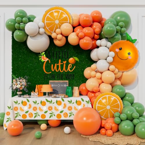 Beaumode Little Cutie Baby Shower Ballonbogen Girlande Kit 137pcs für Orange Zitrusmotive Babyparty Love is Sweet Brautdusche Kinder Cutie Geburtstag Geschlecht Offenbarung Party Dekoration (Orange) von Beaumode