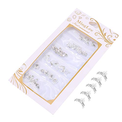 Beaupretty 1 Karton 6 Nail-art-zubehör Nagel Strass Strasssteine ​​für Nägel 3d-nagelkunst Nagelsteine ​​und Bausatz 3d-aufkleber Nail-art-aufkleber Krone Nagel Charms Nagelaufkleber Silver von Beaupretty