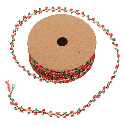 Beaupretty 1 Rolle Bommelband Weihnachtswickelband Weihnachtsband Urlaub rotes Band zum Einwickeln Linie seidenband ribbon Geschenkbänder ein Verpackungsband Geschenkverpackungsband Polyester von Beaupretty