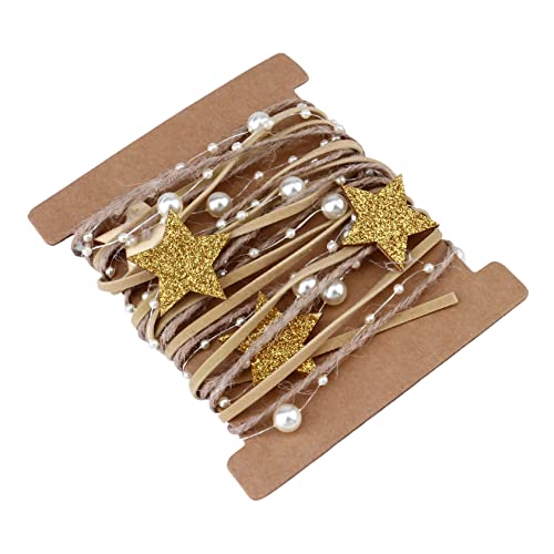 Beaupretty 1 Rolle Schleife geschenkband dekor DIY band dekoration Perlengirlande Sackleinenband seidenband ribbon Verpackungszubehör Geschenkverpackung 40% Holz und 40% Kunststoff Golden von Beaupretty