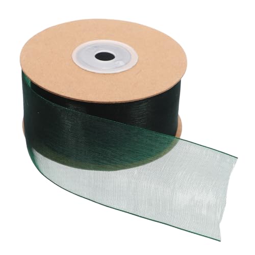 Beaupretty 1 Rolle Schneegarnband bastelmaterial blumensträuße geschenkband hochzeit dekoration Geschenkbänder Tüllbänder Organza-Chiffon Bogen transparentes Band Straußbänder Dark Green von Beaupretty