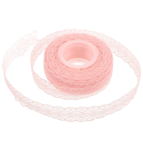 Beaupretty 1 Rolle Spitzen Band Diy Kopfschmuck Spitzenbesatz Hochzeitskleid-diy-band Spitzenbesatz Aus Baumwolle Seilband Bänder Mit Spitzenbesatz Band Für Diy Spitzenband-masse Rosa von Beaupretty