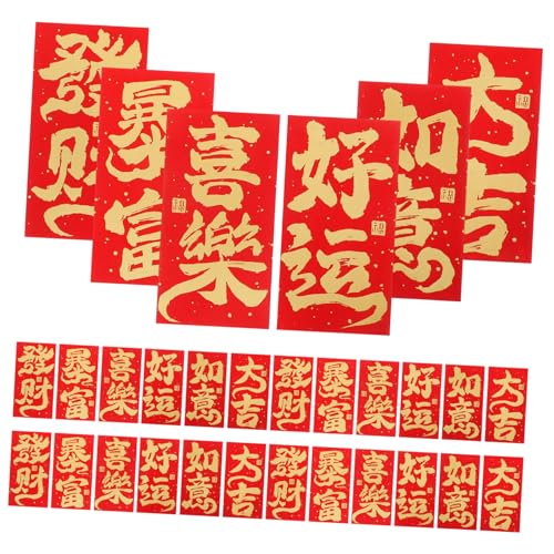 Beaupretty 1 Satz Rotes Paket Zum Frühlingsfest Traditionelle Chinesische Umschläge Chinesisches Neujahr Umschläge Geldgeschenke Dekorative Umschläge Roter Umschlag Rote Tasche Papier 36st von Beaupretty