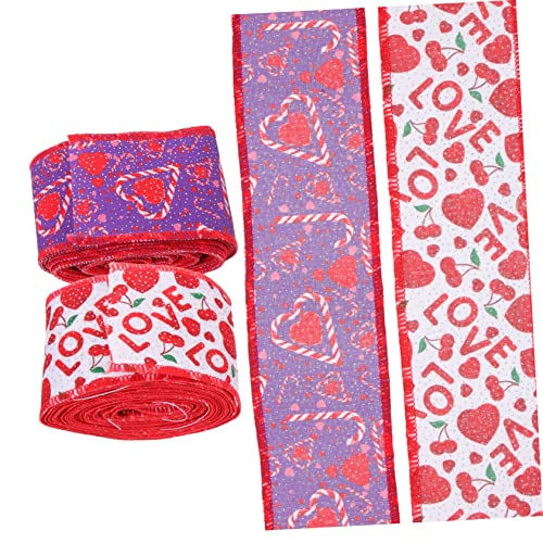 Beaupretty 1 Satz Valentinstag Band Rosa Schleife Valentinsband Verdrahtet Valentinsbänder Zum Basteln Geschenkband Geschenkeband Banddekor Valentinstag Geschenkbänder Polyester 2 Rollen von Beaupretty