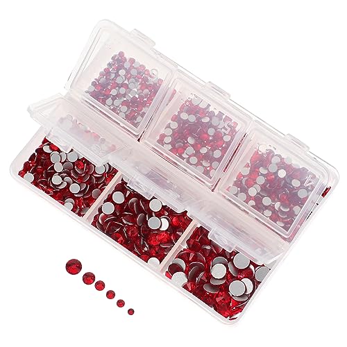 Beaupretty 1 Schachtel Flache Strass-accessoires Wohnung Hotfix Perlen Heimwerken Nagelschmuck Strass Nägel Aufkleber Bänder Bausatz Ab Strass Quaste Strasssteine Edelsteine Rot Glas von Beaupretty