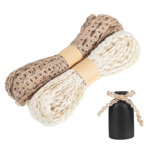 Beaupretty 2 Rollen Blumenstrauß Dekorationsseil Jute Rolle Bastelband Nautisches Band Bänder Zum Verpacken Juteband Jute Leinenbänder Wickelband Geburtstagsband Seil von Beaupretty