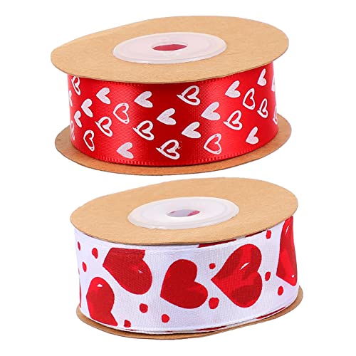 Beaupretty 2 Rollen Herz-Blumenstrauß-Band doppelt Sackleinenband Samtband Geschenkpapier Bänder seidenband ribbon hochzeitsringe klebeband Dichtungsband Wickelband Geschenkband Polyester von Beaupretty