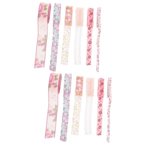 Beaupretty 2 Sätze Blumenband Ribbon Bandfeile Geschenkeband Verpackungen Party-dekoration Dekoratives Verpackungsband Exquisites Geschenkband Dekoratives Band Polyester 6 Rollen * 2 von Beaupretty