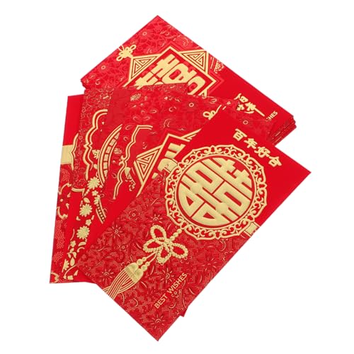 Beaupretty 24st Mit Rotem Umschlag Hochzeit Geldtasche Chinesischer Neujahrsgeldumschlag Chinesische Glücksgeldumschläge Vietnamesische Rote Umschläge Chinesische Rote Tasche Papier von Beaupretty