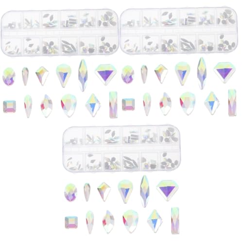 Beaupretty 3 Kisten Diamant-Nagelkunst-Set zum Selbermachen nagel strass Körperjuwelen Edelsteine nail decoration nail charms Nagelzubehör für Nagelkunst DIY-Anhänger für Nägel Metall von Beaupretty