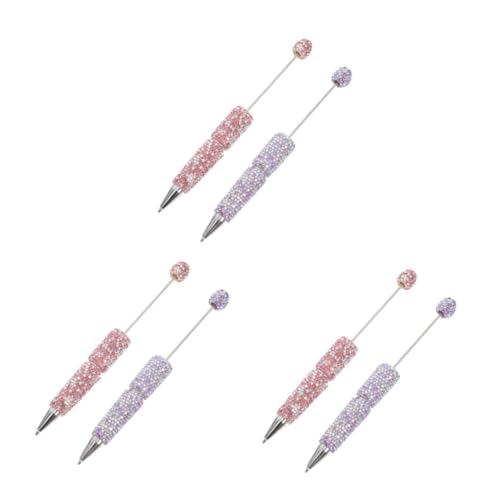 Beaupretty 3 Sätze Diamant-kugelschreiber Stift Mit Glänzendem Design Modischer Kugelschreiber Kreativer Geschenkstift Curva-stift Schwarze Filzstifte Büro Stifte Rostfreier Stahl 2 Stück * 3 von Beaupretty