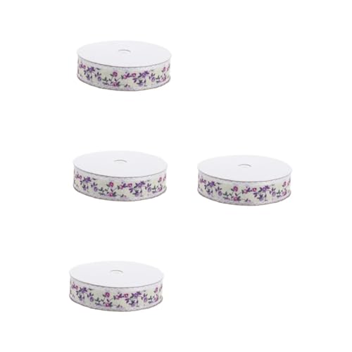 Beaupretty 4 Rollen Spitzen Band Spitzenbesatz Vintage-spitzenbesätze Spitzenbänder Zum Basteln Diy Manuelles Farbband Spitzenband Floral Bedrucktes Band Geblümtes Band Polyester Violett von Beaupretty