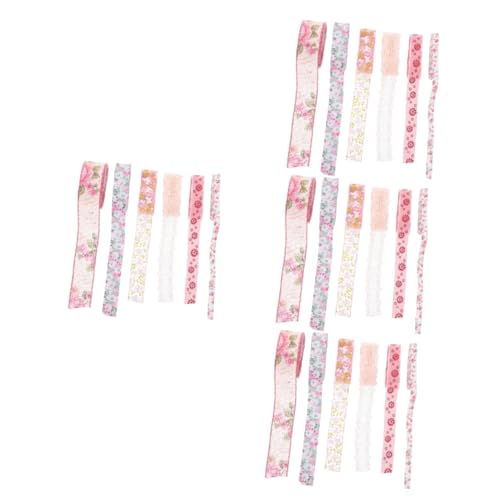 Beaupretty 4 Sätze Blumenband Ribbon Bandfeile Verpackung Hausdeko Geschenksbandset Polyesterband Dekoratives Geschenkband Dekoratives Verpackungsband Bastelbänder 6 Rollen * 4 von Beaupretty