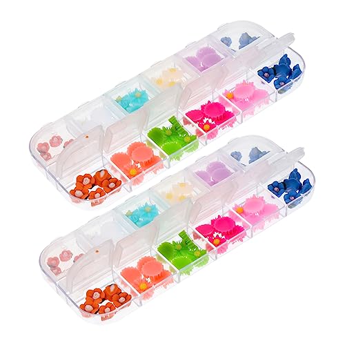 Beaupretty 4 Sätze Nail-art-zubehör Blumenanhänger Selber Machen Gänseblümchen Nagelspitzen Charms 3d-gänseblümchen-nagelanhänger Rosendekor Blumenabziehbilder Für Nägel Harz 2 Boxen * 4 von Beaupretty